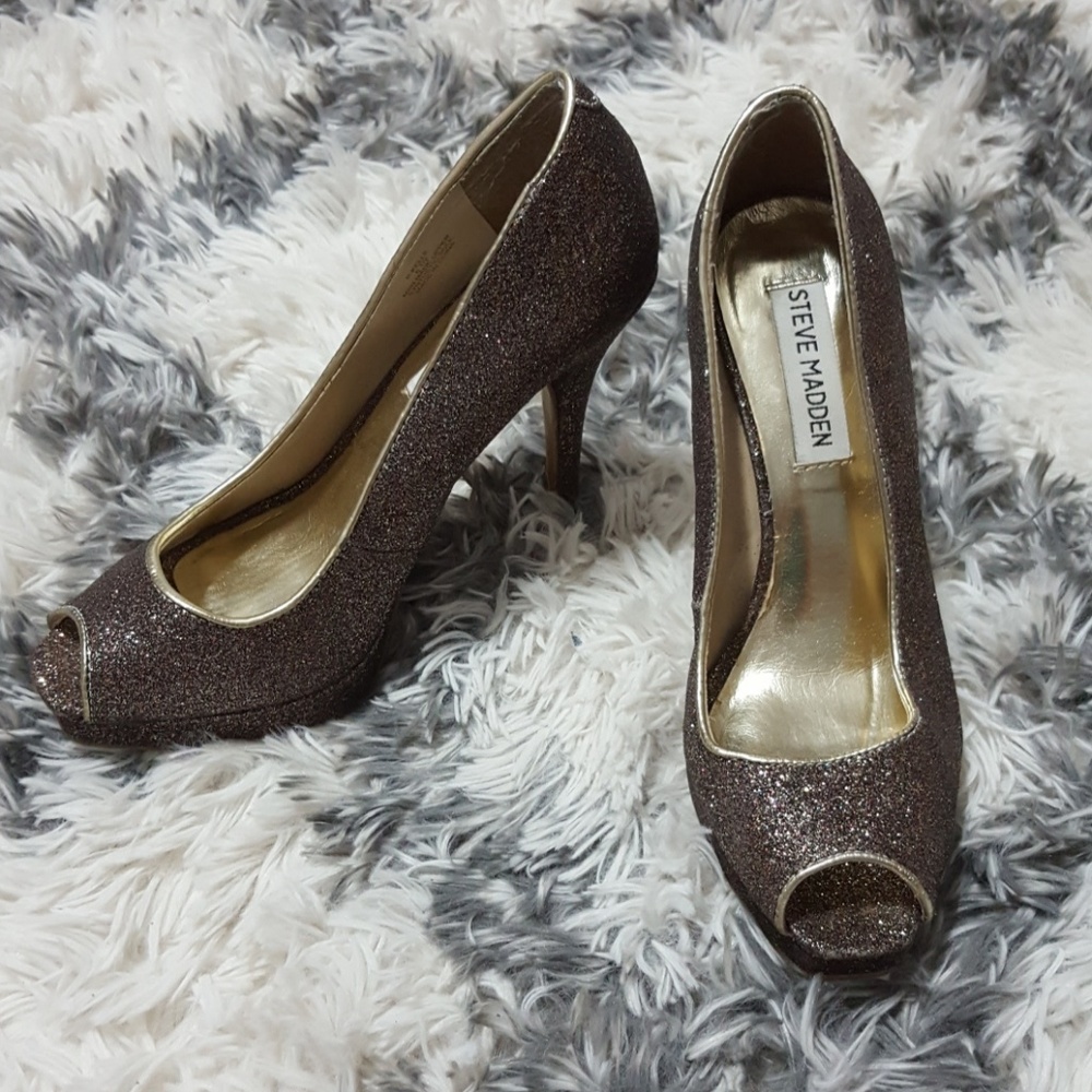 Steve Madden glitter platform heels